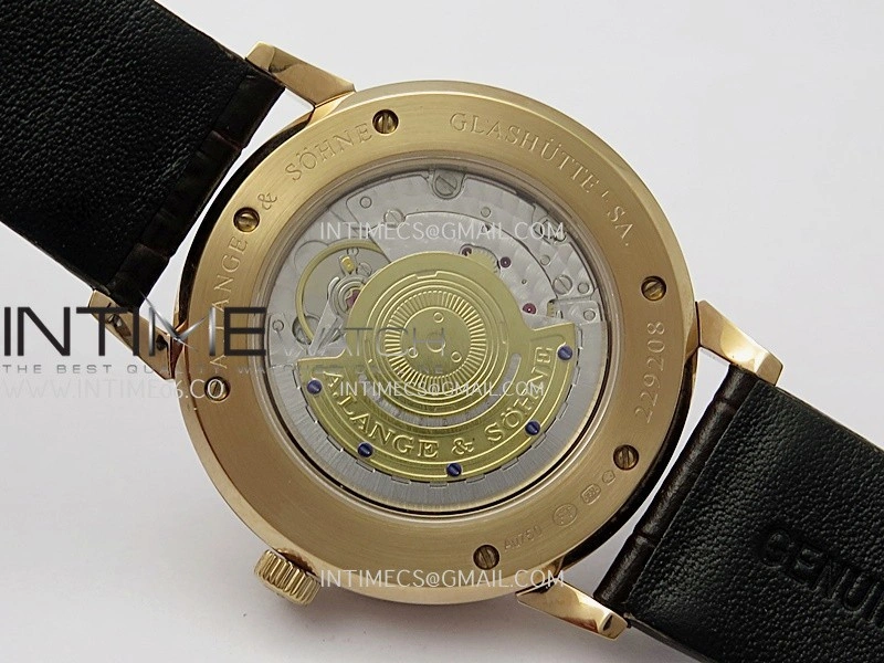 Saxonia Thin 211.026 RG SVF Best Edition Silver dial On Black Leather Strap A2892